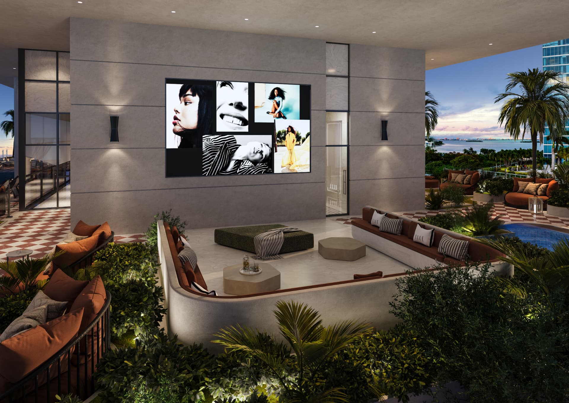 ELLE Residences — Outdoor movie theater