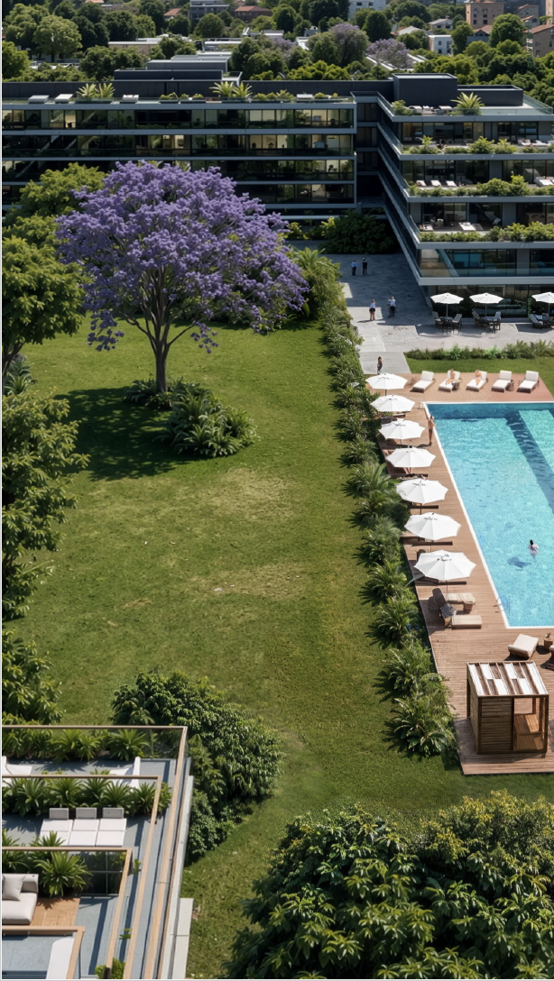 Black Martínez — Central park and pool